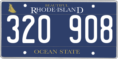 RI license plate 320908