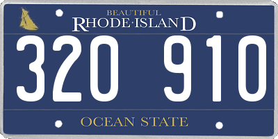 RI license plate 320910