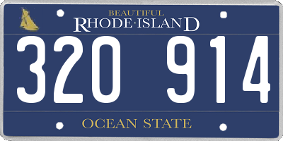 RI license plate 320914
