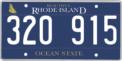 RI license plate 320915