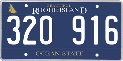 RI license plate 320916