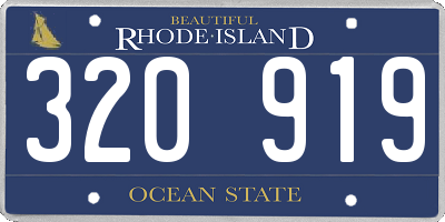 RI license plate 320919