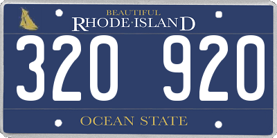 RI license plate 320920