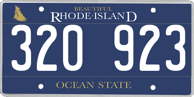 RI license plate 320923