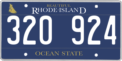 RI license plate 320924