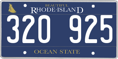 RI license plate 320925