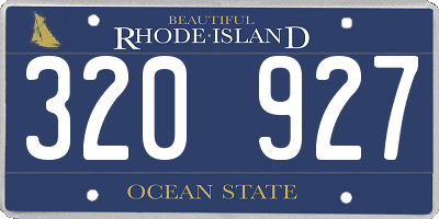 RI license plate 320927