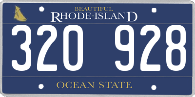 RI license plate 320928