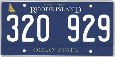 RI license plate 320929