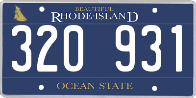 RI license plate 320931