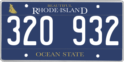 RI license plate 320932