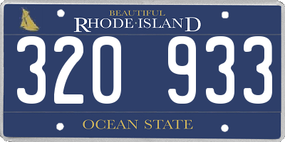 RI license plate 320933
