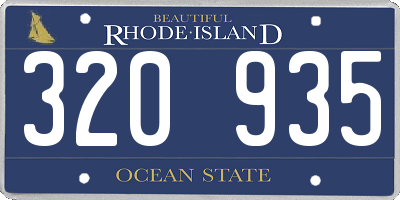 RI license plate 320935