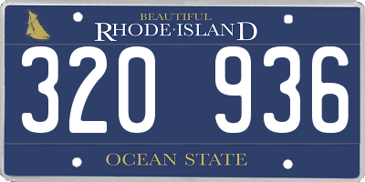 RI license plate 320936