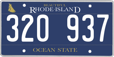 RI license plate 320937