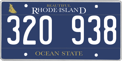 RI license plate 320938