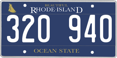 RI license plate 320940