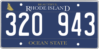 RI license plate 320943