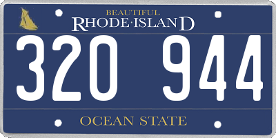 RI license plate 320944