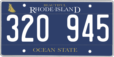 RI license plate 320945