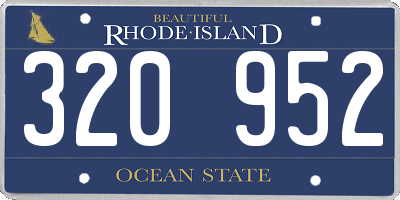 RI license plate 320952
