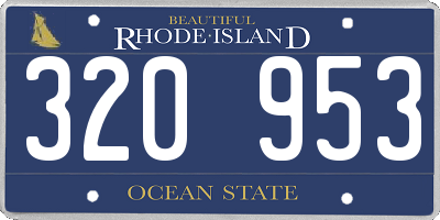 RI license plate 320953
