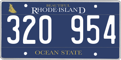 RI license plate 320954