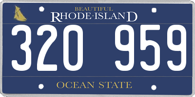 RI license plate 320959