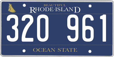 RI license plate 320961
