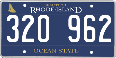 RI license plate 320962