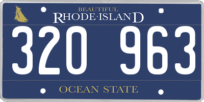 RI license plate 320963