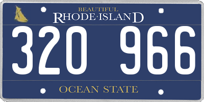 RI license plate 320966