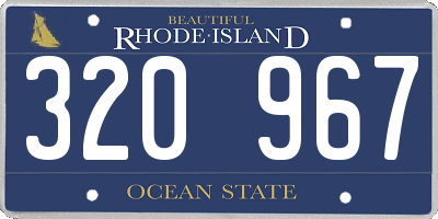 RI license plate 320967