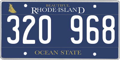 RI license plate 320968