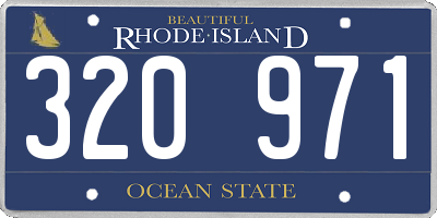 RI license plate 320971