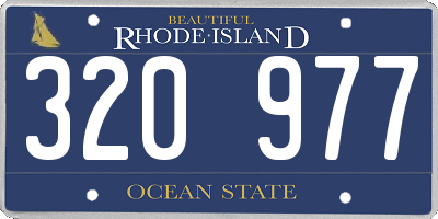 RI license plate 320977