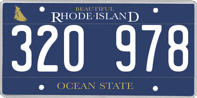 RI license plate 320978