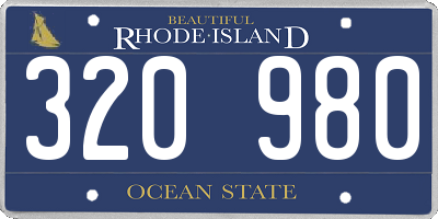 RI license plate 320980