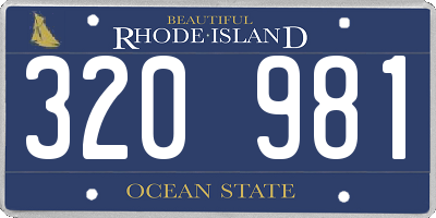 RI license plate 320981