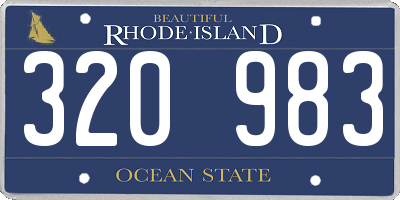 RI license plate 320983