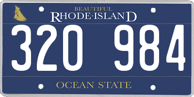 RI license plate 320984