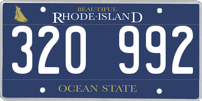 RI license plate 320992