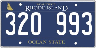 RI license plate 320993
