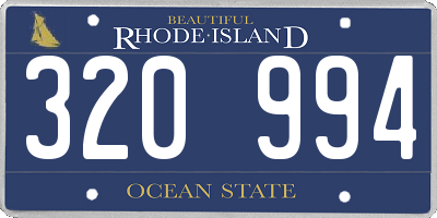 RI license plate 320994