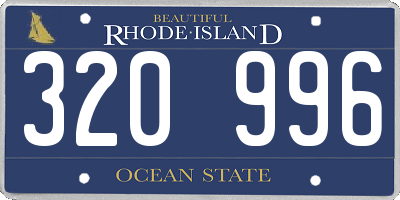 RI license plate 320996