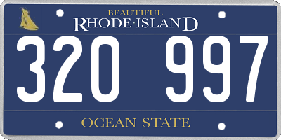 RI license plate 320997