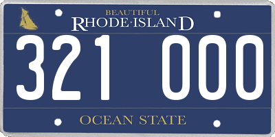 RI license plate 321000