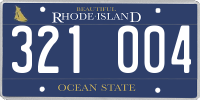 RI license plate 321004