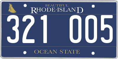 RI license plate 321005