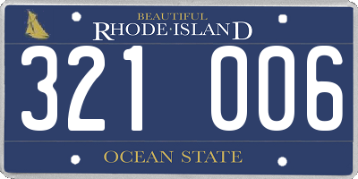 RI license plate 321006